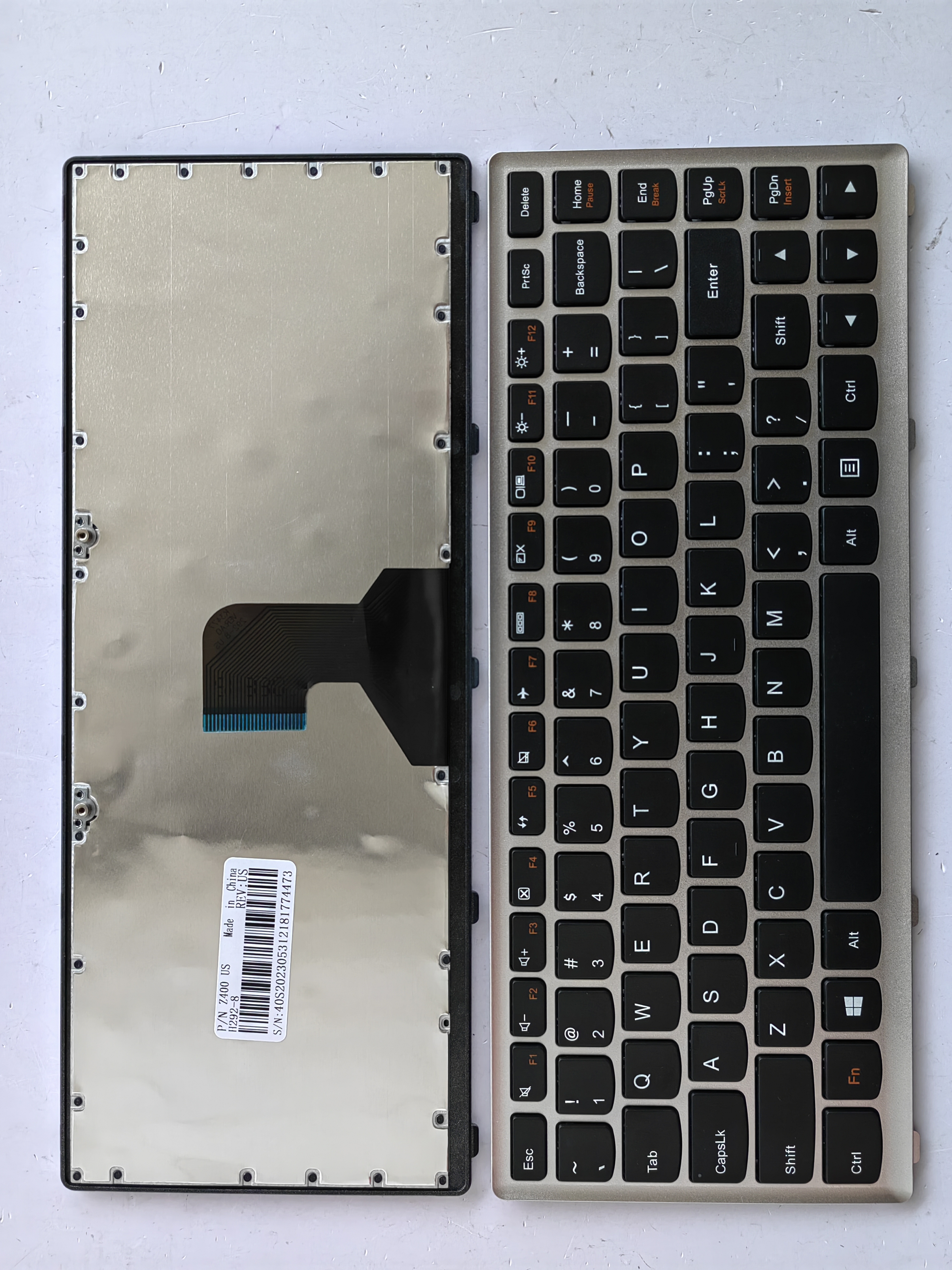 Picture of New Replacement Laptop Keyboard For LENOVO Z400 SILVER FRAME BLACK (OEM) US Layout
